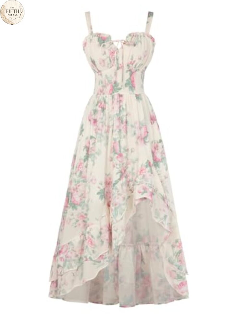 Corset Dress High Low Milkmaid Sweetheart Lace-Up Chiffon